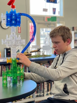 Student builds a marble run